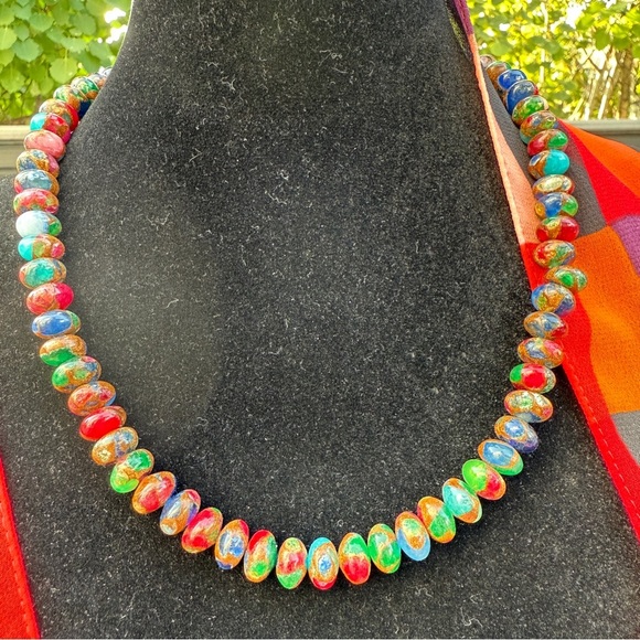 Boho Jade Quartz Stone Gemstone Necklace with Toggle Clasp - Picture 1 of 13
